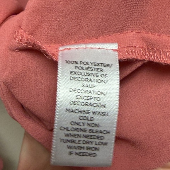 LOFT Pink Pleated Long Sleeve Blouse XS – Lace Trim, Feminine Work Top - Picture 7 of 7